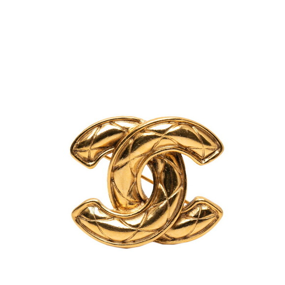 CHANEL Authentic Green Logo Brooch